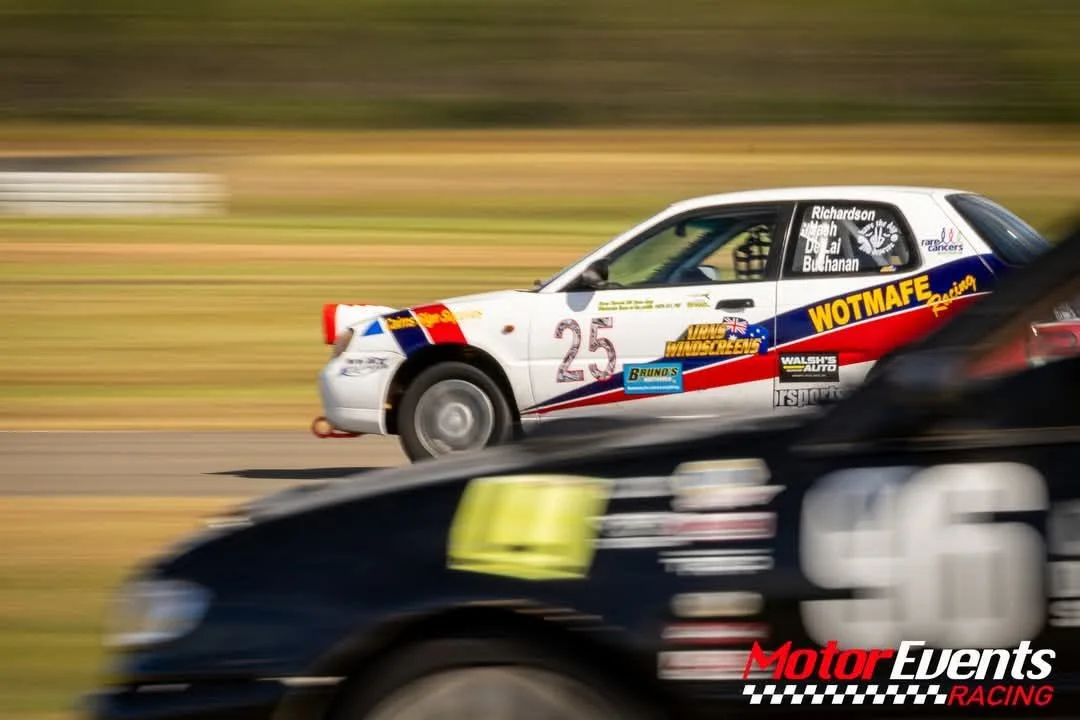 Wotmafe Racing race car in motion on track in North Queensland
